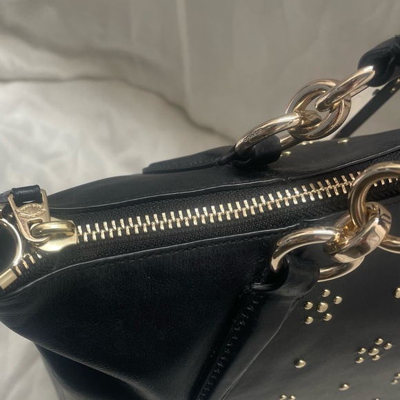Coach  Rare Black Studded Kelsey Calf Leather Satchel - Picture 3 of 11